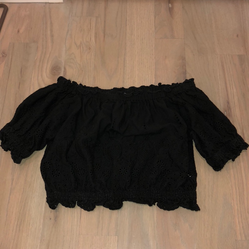 off the shoulder black top